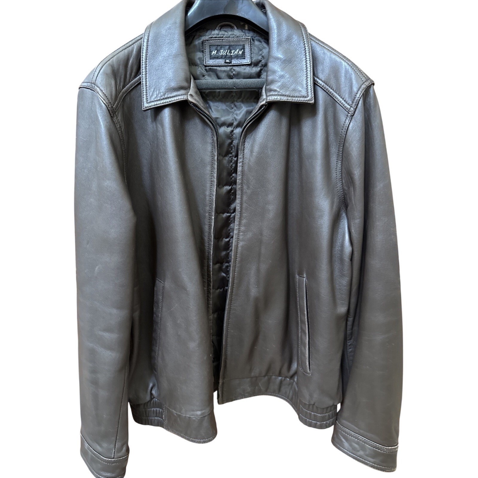 Wilsons Leather M. Julian Genuine Brown Leather Zip Up Jacket Men's Xl